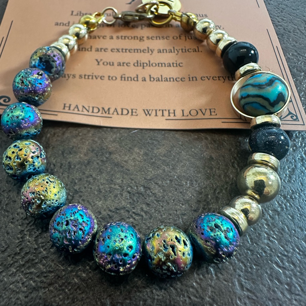 Taurus Beaded Bracelet With Gold Charm 28$